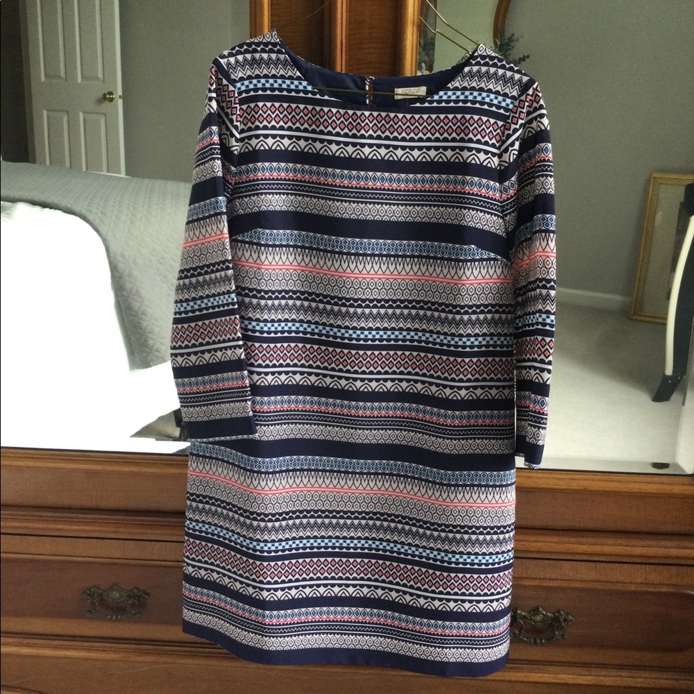 J Crew Gallery Shift Print Dress